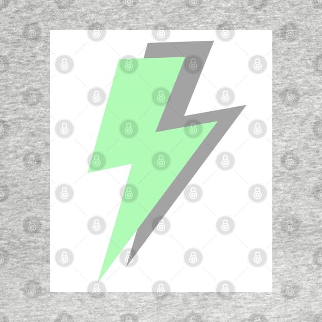 Mint Green and Grey, Lightning Bolts by OneThreeSix